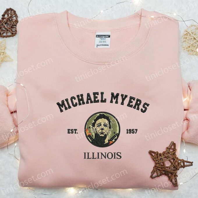 Michael Myers Est 1957 Illinois Hoodie: Horror Movie Characters Embroidered Sweatshirt – Spooky Shirt