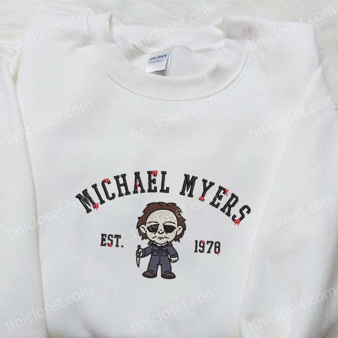 Michael Myers Est 1978 Embroidered Shirt – Horror Movie Characters Spooky Tee