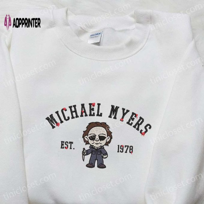 Michael Myers Est 1978 Embroidered Shirt – Horror Movie Characters Spooky Tee