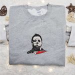 Michael Myers Knife Embroidered Shirt: Halloween Horror Movie Gift Idea