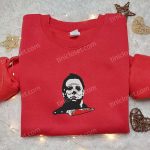 Michael Myers Knife Embroidered Shirt: Halloween Horror Movie Gift Idea