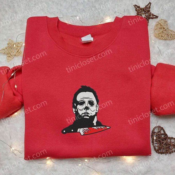 Michael Myers Knife Embroidered Shirt: Halloween Horror Movie Gift Idea