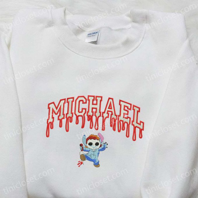 Spooky Michael Myers Stitch Embroidered Shirt – Horror Movie Characters Collection