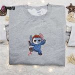 Disney Lilo And Stitch Embroidered Hoodie: Michael Myers Stitch Sweatshirt Best Gift Idea