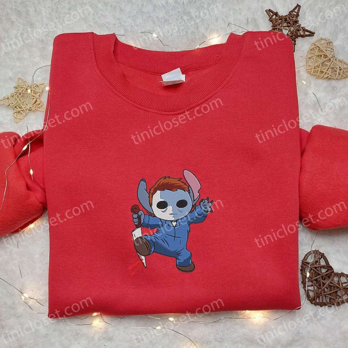 Disney Lilo And Stitch Embroidered Hoodie: Michael Myers Stitch Sweatshirt Best Gift Idea