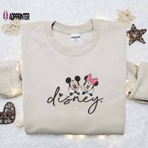 Mickey & Minnie Disney Embroidered Shirt & Hoodie: Perfect Couple s Gift!