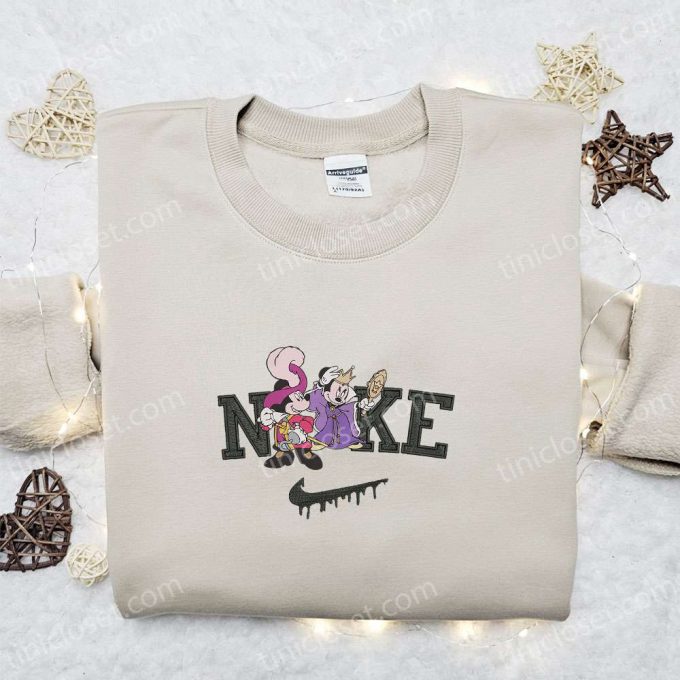 Mickey & Minnie Masquerade x Nike Embroidered Sweatshirt: Spooky Halloween Shirt for Best Gift Ideas