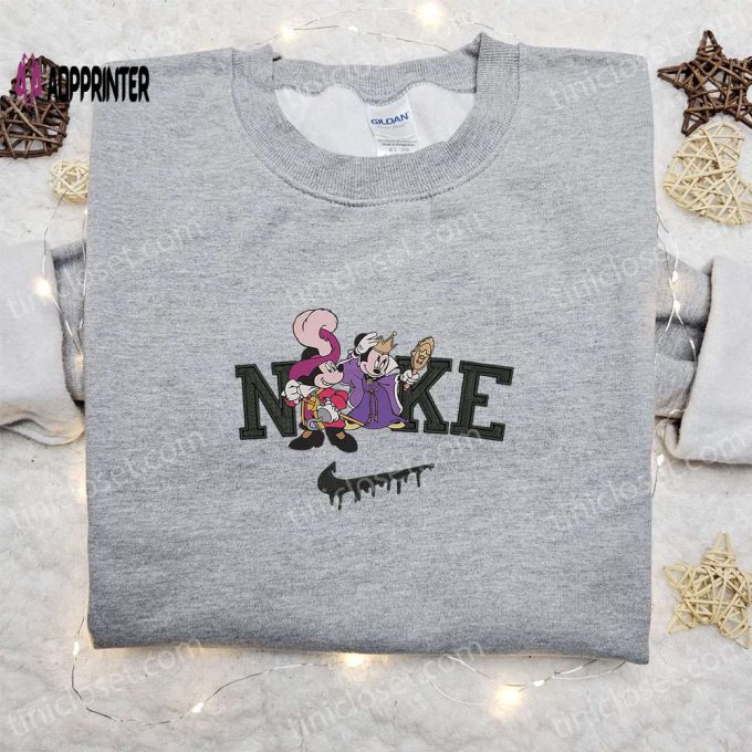 Mickey & Minnie Masquerade x Nike Embroidered Sweatshirt: Spooky Halloween Shirt for Best Gift Ideas