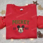 Vintage Mickey Est 1932 Embroidered Shirt & Disney Characters Hoodie: Ultimate Gift Ideas