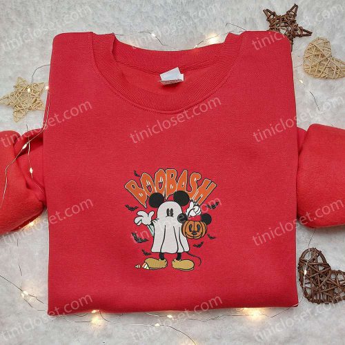 Spooky Mickey Ghost Pumpkin Sweatshirt – Disney Characters Embroidered Shirt for Best Halloween Gift Ideas