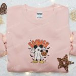 Spooky Mickey Ghost Pumpkin Sweatshirt – Disney Characters Embroidered Shirt for Best Halloween Gift Ideas