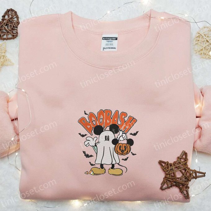 Spooky Mickey Ghost Pumpkin Sweatshirt – Disney Characters Embroidered Shirt for Best Halloween Gift Ideas