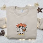 Spooky Mickey Ghost Pumpkin Sweatshirt – Disney Characters Embroidered Shirt for Best Halloween Gift Ideas