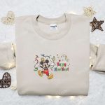 Disney Characters Embroidered Sweatshirt: Mickey Happy New Year & Merry Christmas Shirt – Perfect Christmas Day Gift