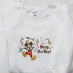 Disney Characters Embroidered Sweatshirt: Mickey Happy New Year & Merry Christmas Shirt – Perfect Christmas Day Gift