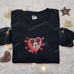 Disney Mickey Hearts Love Shirt & Characters Hoodie: Best Family Gift with Embroidery