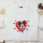 Disney Mickey Hearts Love Shirt & Characters Hoodie: Best Family Gift with Embroidery