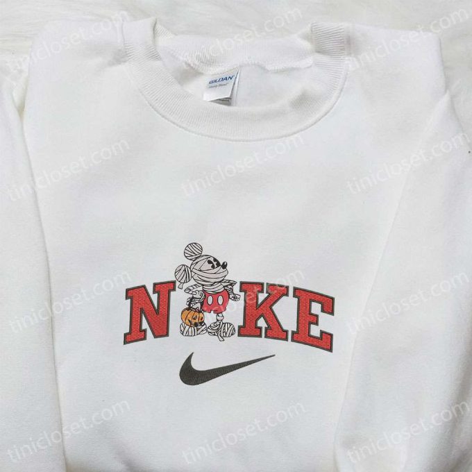 Mickey Mouse Mummy x Nike Embroidered Sweatshirt: Best Halloween Gift Halloween Shirt