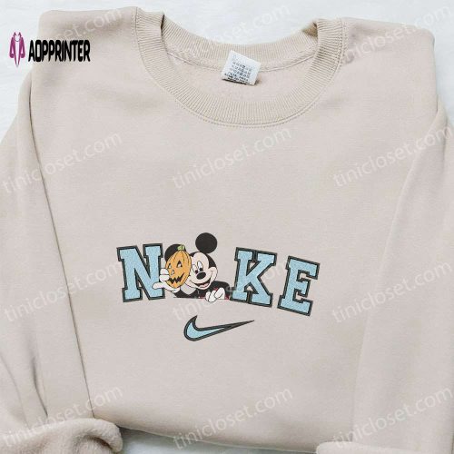 Minnie Mouse Witch Halloween x Nike Sweatshirt – Disney Characters Embroidered Shirt Best Halloween Gift Ideas