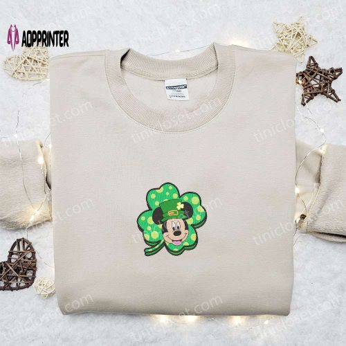 Mickey Mouse Saint Patrick’s Day Embroidered Shirt & Disney Characters Hoodie: Perfect Saint Patrick’s Day Gift Idea!