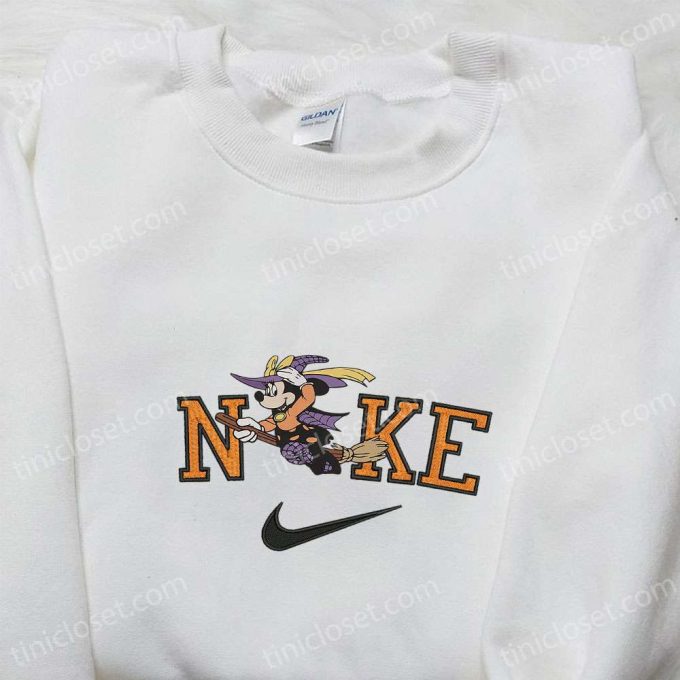 Mickey Mouse Witch Halloween x Nike Embroidered Sweatshirt – Disney Characters Shirt Best Halloween Gift Ideas