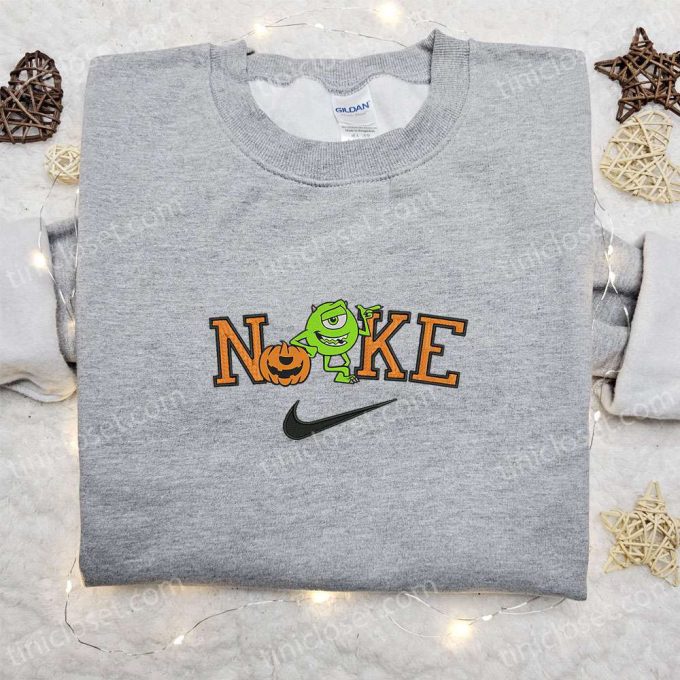 Mike Wazowski Pumpkin x Nike Embroidered Sweatshirt – Spooky Halloween Gift