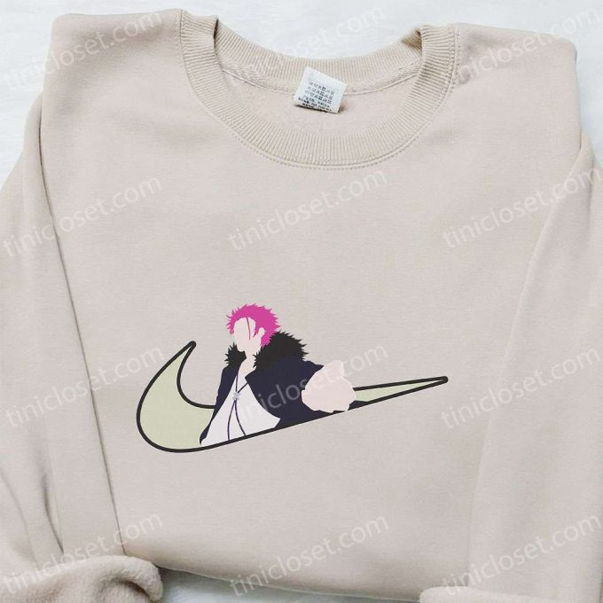 Mikoto Suoh x Swoosh Anime Sweatshirt: Nike Inspired Embroidered Hoodie Best Birthday Gift for Family