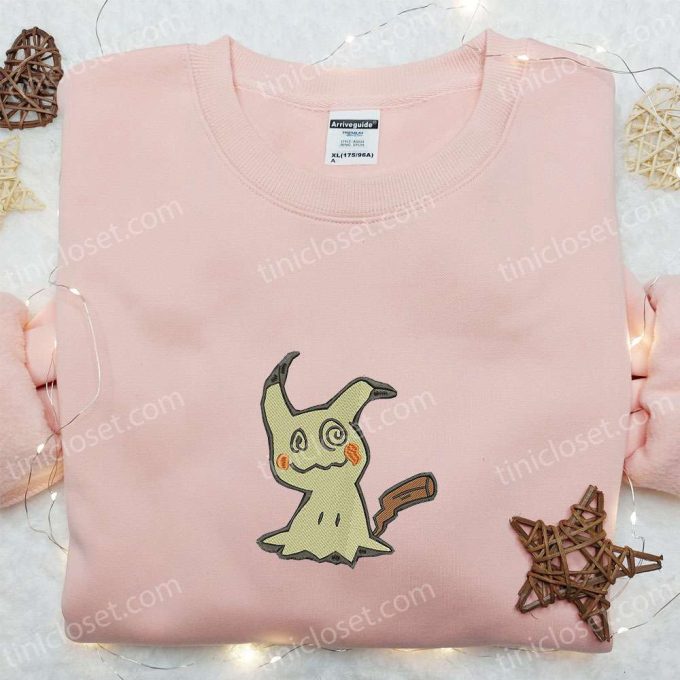 Mimikyu Pokemon Embroidered Shirt Sweatshirt & Hoodie: Anime Inspired Apparel