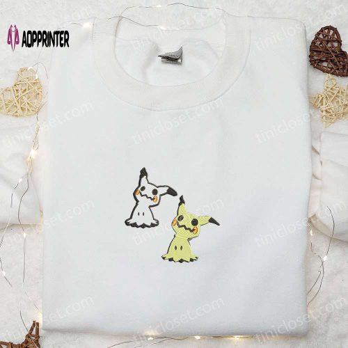 Mimikyu Pokemon Embroidered Sweatshirt Hoodie & T-shirt: Anime Inspired Apparel