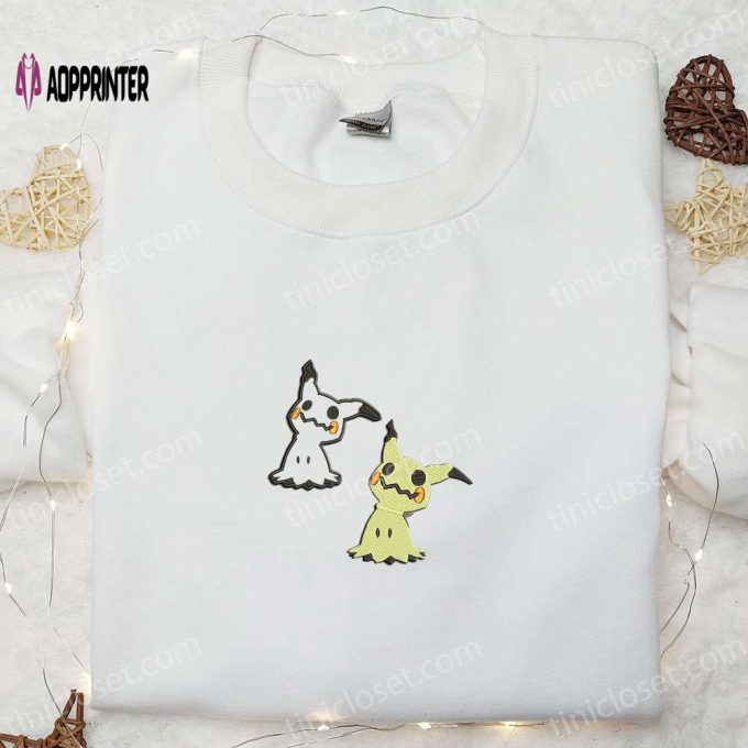 Mimikyu Pokemon Embroidered Sweatshirt Hoodie & T-shirt: Anime Inspired Apparel