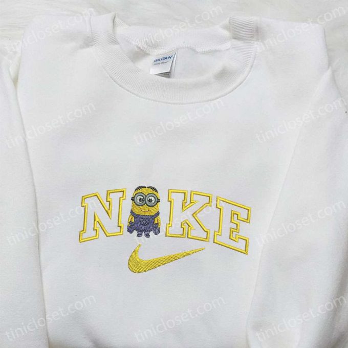 Minion x Nike Cartoon Embroidered Tshirt: Disney Characters & Nike Inspired Shirt