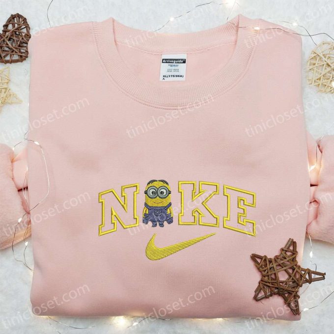 Minion x Nike Cartoon Embroidered Tshirt: Disney Characters & Nike Inspired Shirt