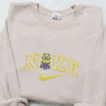 Minion x Nike Cartoon Embroidered Tshirt: Disney Characters & Nike Inspired Shirt