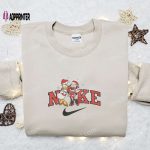 Minnie & Daisy Xmas Hat x Nike Embroidered Sweatshirt: Disney Characters Movie Merry Christmas Shirt Best Gift