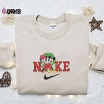 Minnie & Mickey Laurel Wreath Christmas x Nike Embroidered Sweatshirt: Disney Characters Movie Merry Christmas Gift