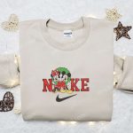 Minnie & Mickey Laurel Wreath Christmas x Nike Embroidered Sweatshirt: Disney Characters Movie Merry Christmas Gift