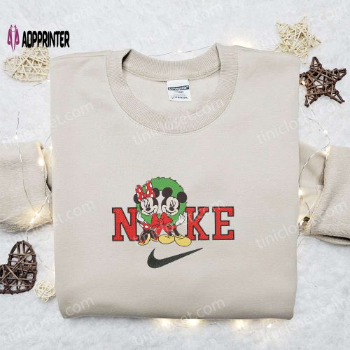 Minnie Mouse Retro x Nike Christmas Embroidered Sweatshirt – Disney Characters Movie Merry Christmas Shirt Best Gift Ideas!