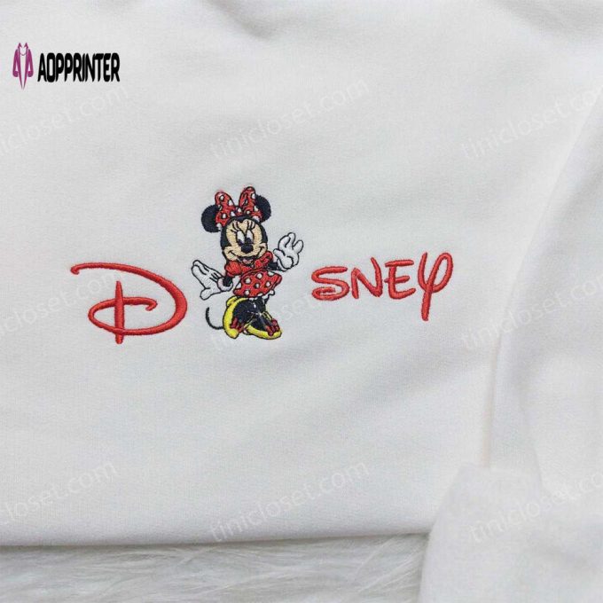 Disney Minnie Embroidered Sweatshirt: Cozy Hoodie for Family Disney Shirt