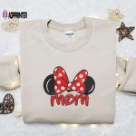 Minnie Mom Embroidered Shirt & Disney Characters Hoodie: Perfect Mother s Day Gift