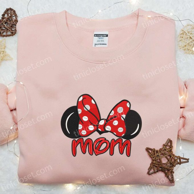 Minnie Mom Embroidered Shirt & Disney Characters Hoodie: Perfect Mother s Day Gift