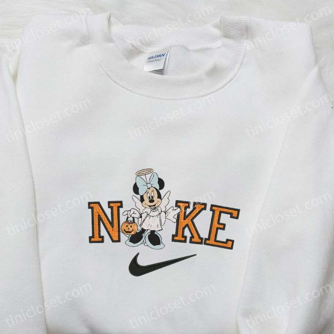 Disney Minnie Mouse Angel Halloween x Nike Sweatshirt: Best Embroidered Shirt for Halloween Gift Ideas