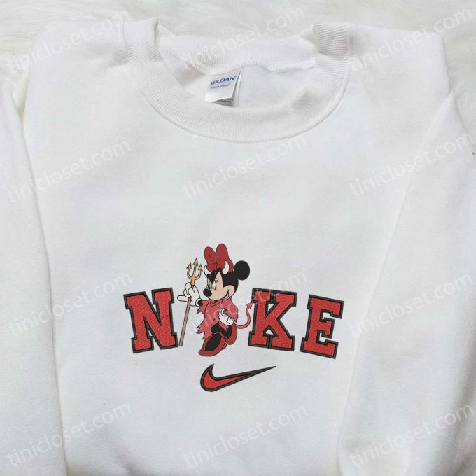 Minnie Mouse Devil x Nike Embroidered Sweatshirt: Halloween Shirt & Best Gift Idea