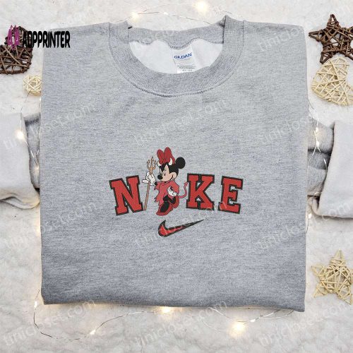 Mickey & Minnie Masquerade x Nike Embroidered Sweatshirt: Spooky Halloween Shirt for Best Gift Ideas