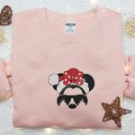 Minnie Mouse Santa Hat Shirt Disney Characters Hoodie – Festive Christmas Embroidered Apparel