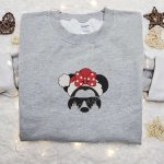 Minnie Mouse Santa Hat Shirt Disney Characters Hoodie – Festive Christmas Embroidered Apparel