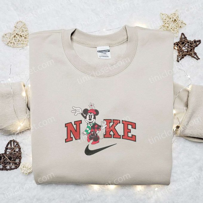 Minnie Mouse Retro x Nike Christmas Embroidered Sweatshirt – Disney Characters Movie Merry Christmas Shirt Best Gift Ideas!