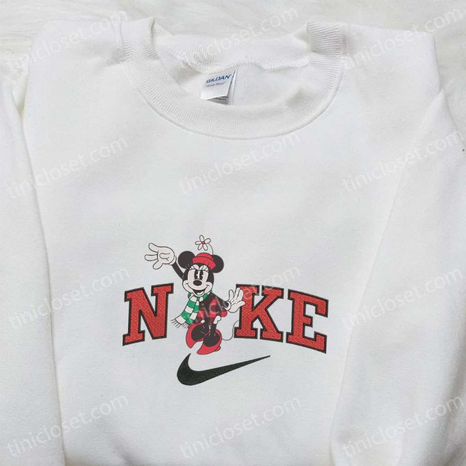 Minnie Mouse Retro x Nike Christmas Embroidered Sweatshirt – Disney Characters Movie Merry Christmas Shirt Best Gift Ideas!