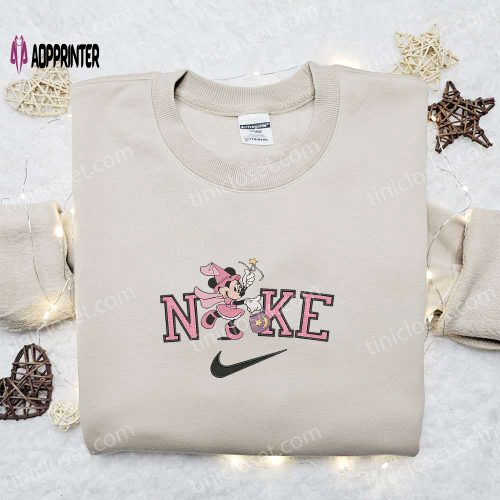 Minnie Mouse Witch Halloween x Nike Sweatshirt – Disney Characters Embroidered Shirt Best Halloween Gift Ideas