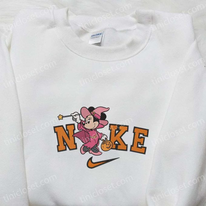 Minnie Mouse Trick or Treat Halloween x Nike Embroidered Sweatshirt – Best Disney Characters Shirt for Halloween