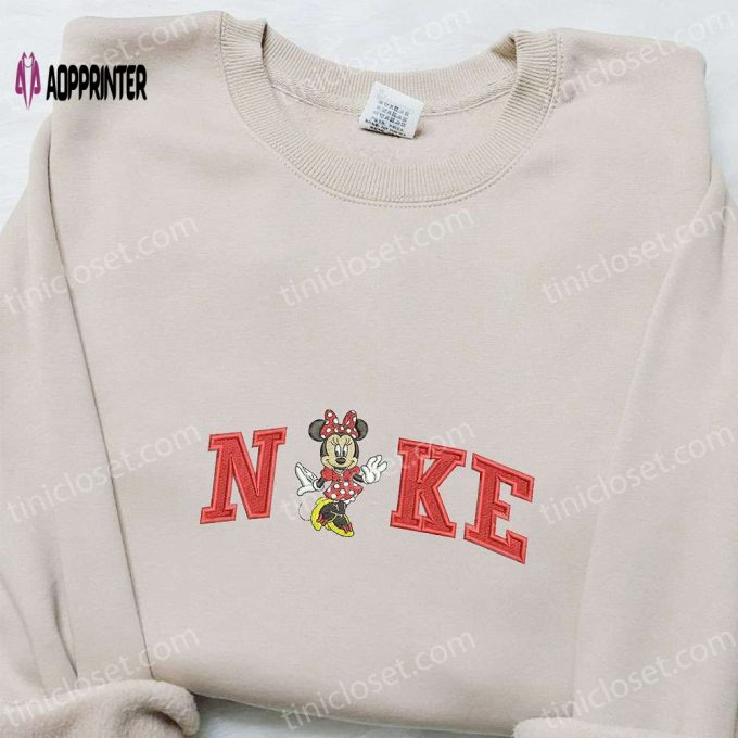 Minnie Mouse x Nike Embroidered Shirt Disney Characters Hoodie Nike Inspired Sweatshirt